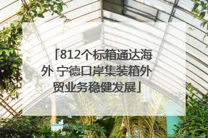 812个标箱通达海外 宁德口岸集装箱外贸业务稳健发展