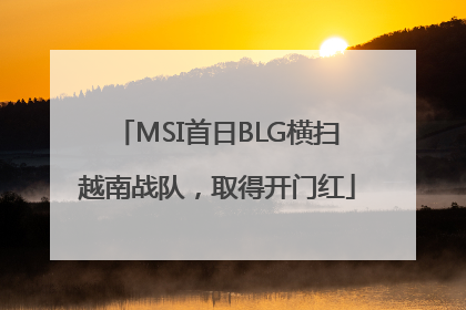 MSI首日BLG横扫越南战队，取得开门红